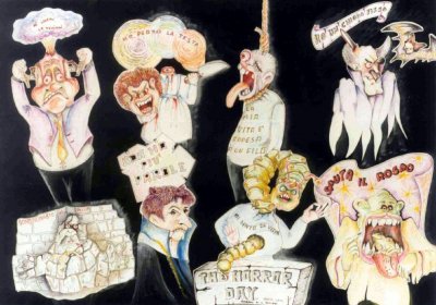 bozzetto The horror day di Luigi Miliani, Maria Lami - Mascherate di Gruppo - Carnevale di Viareggio 1992