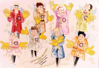 bozzetto Operazione mani pulite di Marzia Etna - Mascherate di Gruppo - Carnevale di Viareggio 1993