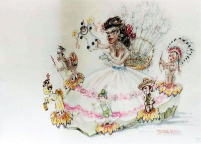 bozzetto Lasciamoli vivere di Paolo Lazzari - Carri piccoli - Carnevale di Viareggio 1994