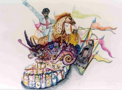 bozzetto San Giorgio e il drago di Fabrizio Galli - Carri grandi - Carnevale di Viareggio 1994