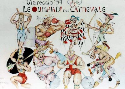 bozzetto Viareggio 94 le olimpiadi del carnevale di Massimo Breschi - Mascherate di Gruppo - Carnevale di Viareggio 1994