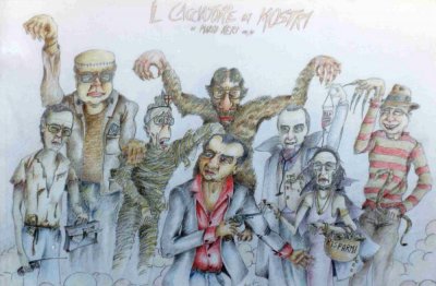 bozzetto Il cacciatore di mostri di Mario Neri - Mascherate di Gruppo - Carnevale di Viareggio 1995