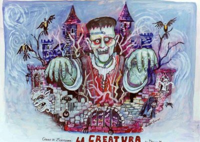 bozzetto La creatura di Franco Malfatti - Carri piccoli - Carnevale di Viareggio 1995