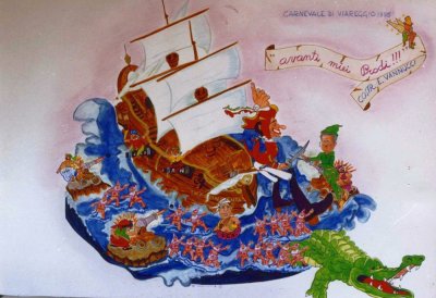 bozzetto Avanti miei prodi di Enrico Vannucci - Carri grandi - Carnevale di Viareggio 1996