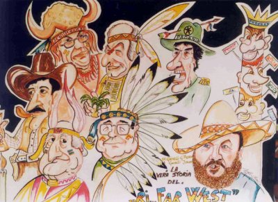 bozzetto La vera storia del Ri...far west di Giampiero e Jonah Ghiselli - Mascherate di Gruppo - Carnevale di Viareggio 1998